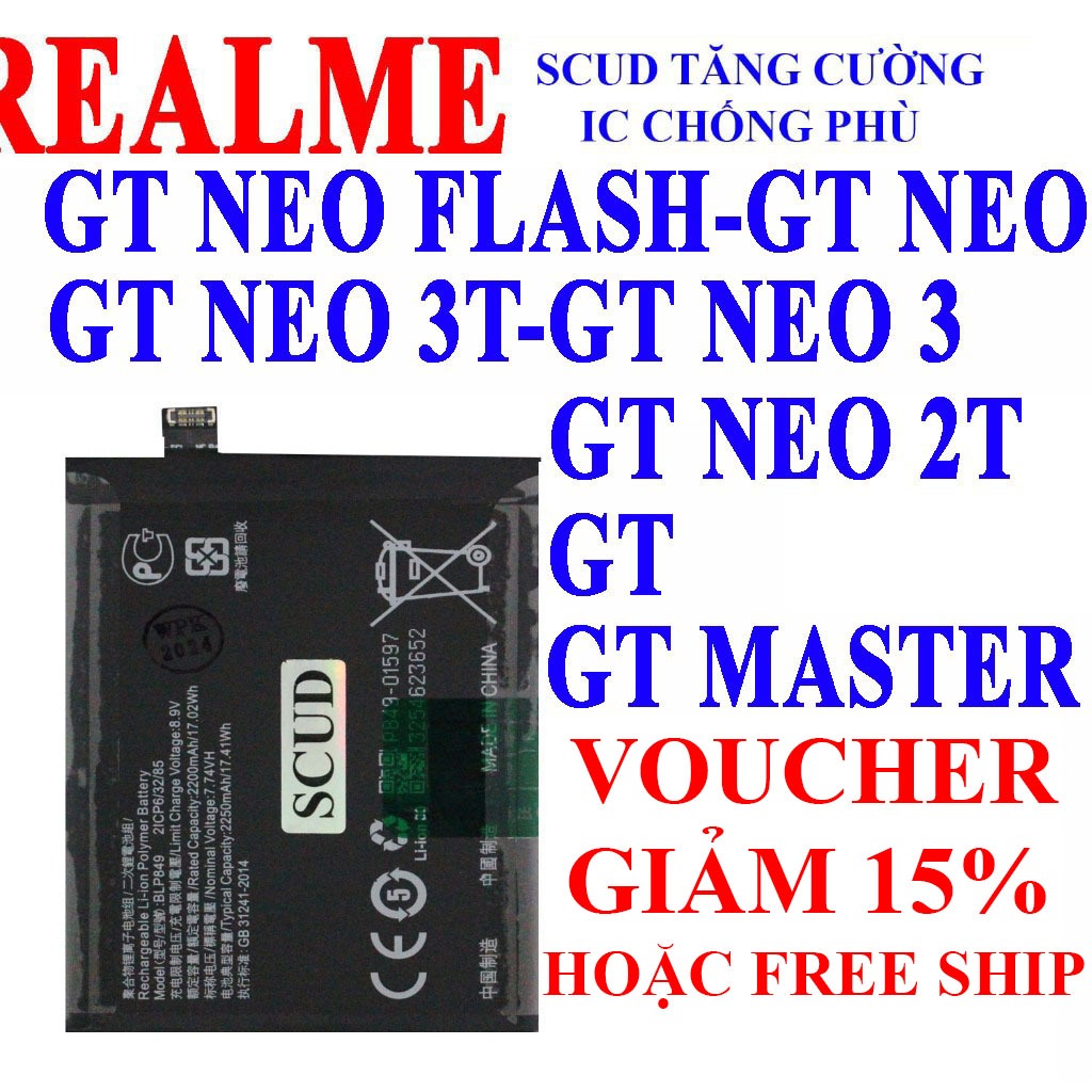 Pin Scud cho Realme GT/GT Neo/GT Neo 2T/GT Neo 3T/GT Neo Flash/GT Neo 3/GT Master