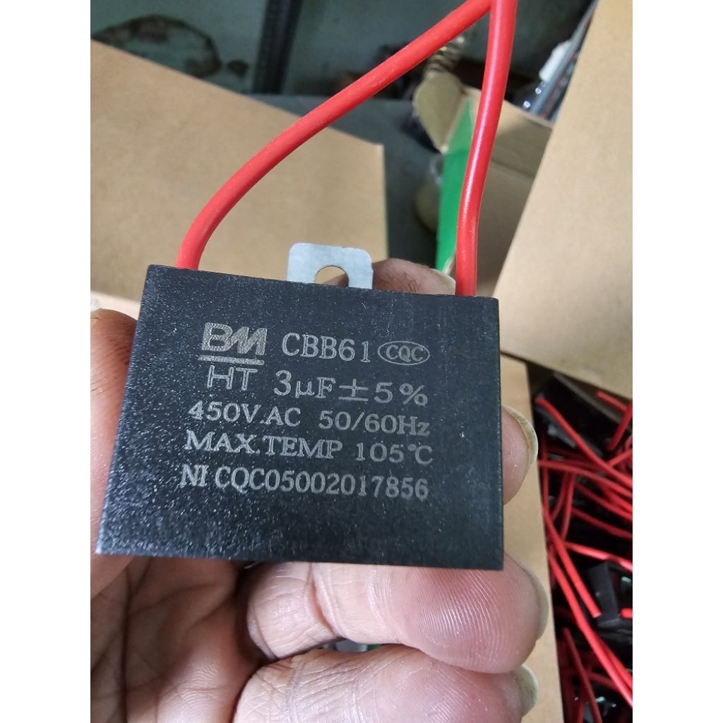 (5 cái) Tụ quạt 3uf 450VAC CBB61 chính hãng