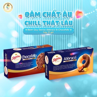 [Date 2026] Bánh Quy Danisa Abbracci Và Chocofello Hộp 12 gói 168/150g - Bơ Cacao, Hương Vị Hoàng Gia