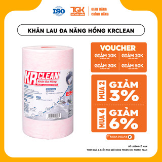 Cuộn khăn giấy lau đa năng hồng 50 tờ 25x30cm - Khăn lau bếp, bàn ghế, lau chén bát, lau tay, tiện lợi