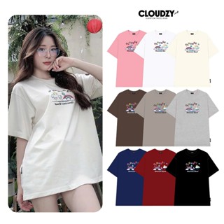 Áo thun nữ nam unisex tay lỡ phông localbrand CLOUDZY form rộng teen cổ tròn trắng oversize TOMORROW