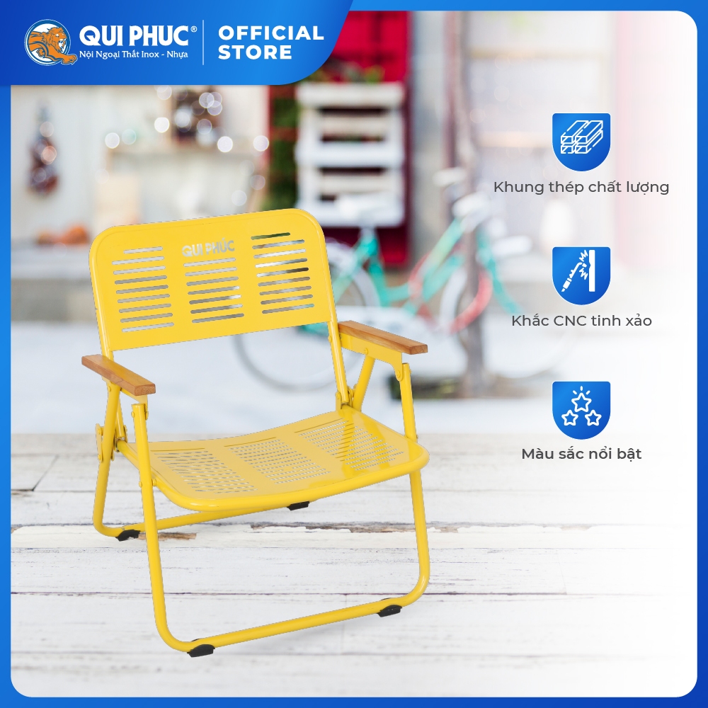 Ghế cà phê Beto CNC Win QUI PHÚC, gấp gọn tiện lợi, dễ dàng di chuyển, khung thép chắc chắn, chịu lự