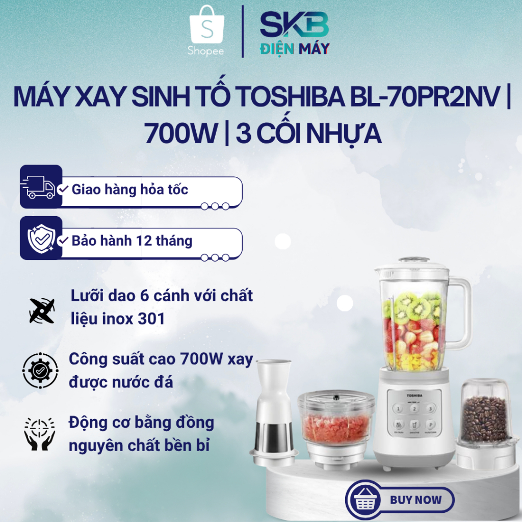 Máy xay sinh tố Toshiba BL-70PR1NV | BL-70PR2NV | 700W - Bảo hành chính hãng 12 tháng
