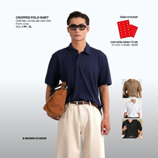 Áo polo nam BBrown dáng crop cổ V lịch sự trang trọng - Cropped Polo Shirts B Brown