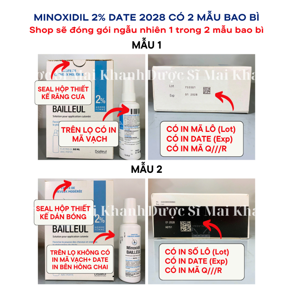 Xịt Mọc Tóc 2% Pháp Minoxidil Bailleul Hỗ Trợ Mọc Tóc Dành Cho Nam Và Nữ | BigBuy360 - bigbuy360.vn