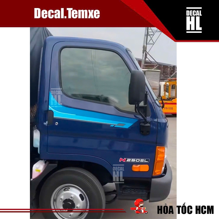 Bộ tem dán xe tải Hyundai Mighty N250SL N250  xanh mẫu mới