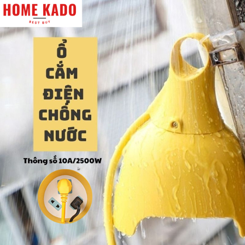 Ổ cắm điện thông minh đa năng nhiều lỗ cắm chống giật chống nước ngoài trời 2500W dây nối dài chịu tải cao