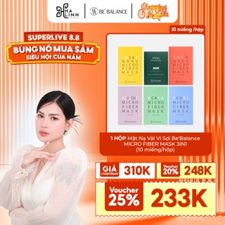[VÕ HÀ LINH X BE'BALANCE] Mặt Nạ Vải Vi Sợi Be'Balance MICRO FIBER MASK 3in1 - 10 Miếng/Hộp - 32ml Tinh Chất / 1 Miếng