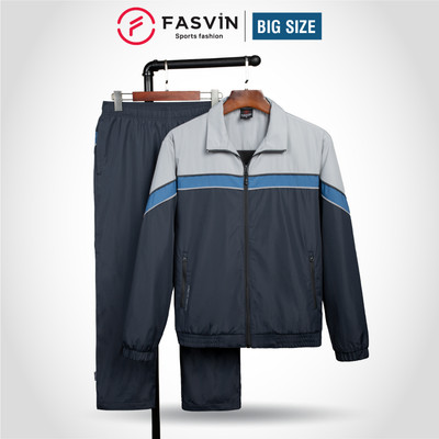 Bộ quần áo gió nam BIG SIZE FASVIN BD24199.HN vải thể thao cao cấp 02 lớp lót vải thun mềm mại