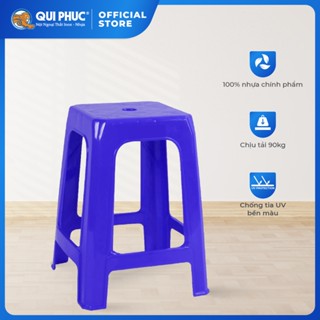 Ghế nhựa cao QUI PHÚC, mặt vuông bông, combo 4,6,10 ghế, an toàn, tiện lợi, chắc chắn, chống trượt