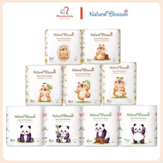  Bỉm thuần chay Natural Blossom cho bé NB S M L XL XXL tã bỉm siêu mỏng chống tràn tốt - Monnie Kids 