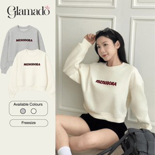 [Hàng đẹp] Áo sweater Menodora Glamado form boxy trẻ trung, sweater nữ freesize, chữ thêu móc nổi tỉ mỉ A22