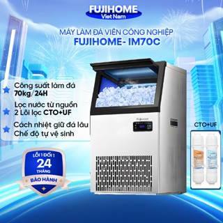 Máy làm đá viên sạch công nghiệp kèm lọc nước UF công suất 70kg/ngày Fujihome IM70C Nhập Khẩu, cho nhà hàng quán caffe