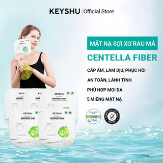  Combo 5 Miếng Mặt Nạ Sợi Xơ Rau Má Centella Fiber KEYSHU Dưỡng Ẩm Làm Mềm Da Hỗ Trợ Ngăn Ngừa Lão Hóa 30ML 