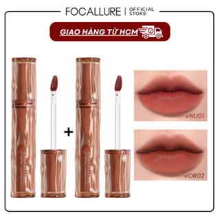 Combo 2 Son Kem Focallure Nhung Lì Mềm Mịn Thoáng Khí Cảm Giác Nhẹ Dưỡng Ẩm Lâu Trôi - 2gx2