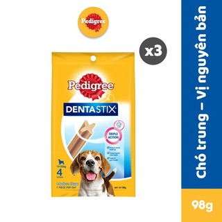  Bánh Xương Chăm Sóc Răng cho Chó Trung PEDIGREE Dentastix  3 Túi 98g  