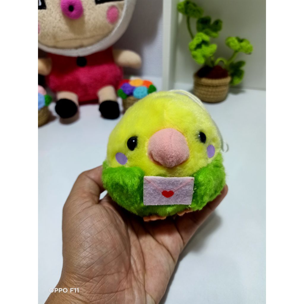 Gấu bông móc khoá chim xanh amuse