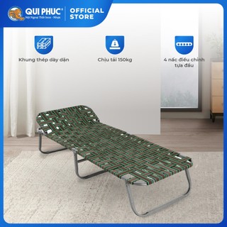 Giường gấp gọn Win vuông QUI PHÚC, dây dù bản lớn, thoáng khí, đàn hồi tốt, bền chắc, dễ dàng cất giữ, mang đi