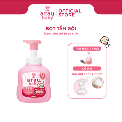 Bọt tắm gội thảo mộc Arau Baby - chai 450ml ( mẫu mới)