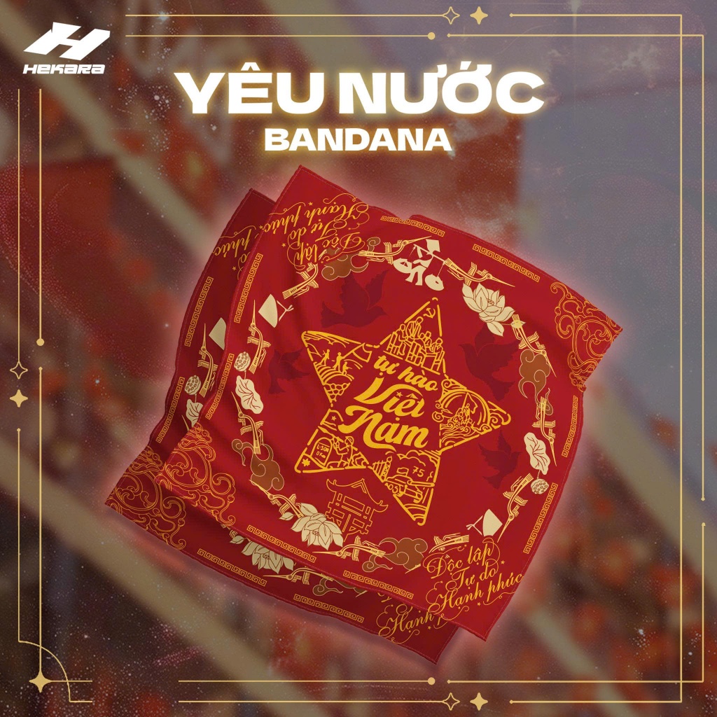 Khăn Bandana Yêu Nước Việt Nam, Khăn Choàng Tổ Quốc 65x65xm - Hekara Clothes