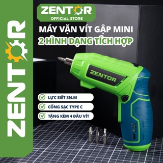 [Tặng phụ kiện sạc + vít] Máy bắt vít cầm tay Zentor- Máy bắn vít pin sạc mini đa năng 2 chiều gập duỗi