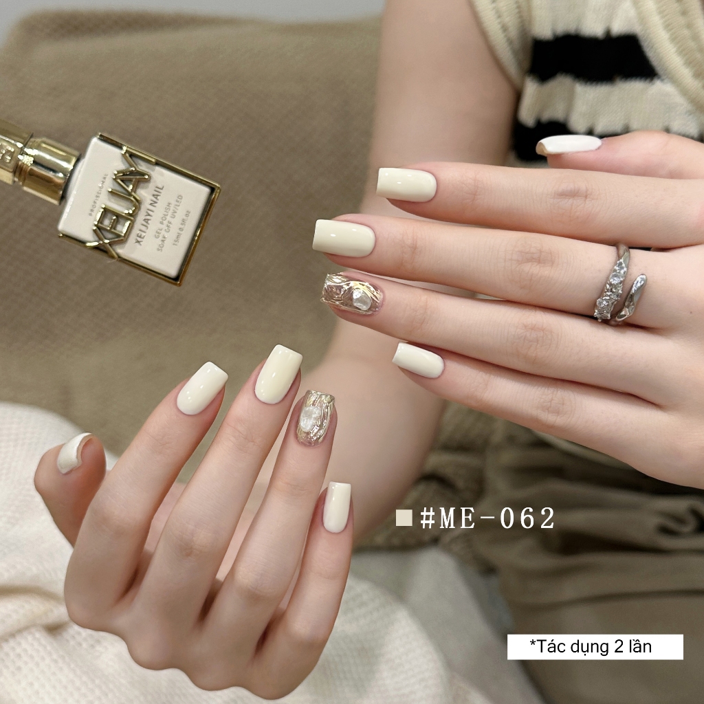 XEIJAYI 15ml Sơn móng tay dạng kem màu be mới phổ biến bền lâu thích hợp cho tiệm làm móng và tự làm