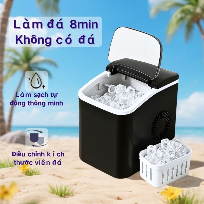 KY01 Máy làm đá gia đình, nhỏ gọn, làm đá nhanh thông minh, tự động vệ sinh