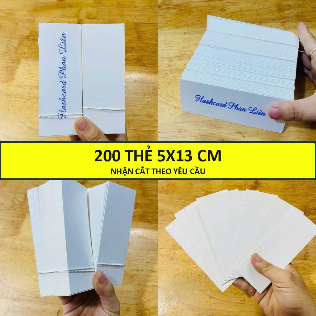 siêu rẻ - 200 tag thẻ 5x15 cm; 4x15 cm giấy ivory 350gsm, flashcard, namecard, thẻ ghi chú