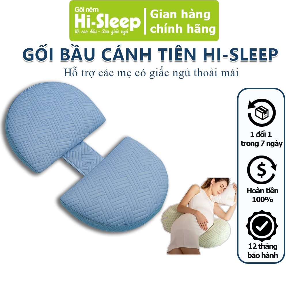 Gối bà bầu cánh tiên cao cấp Hi-Sleep - Nâng đỡ bụng giúp giảm đau lưng cho mẹ bầu có giấc ngủ ngon