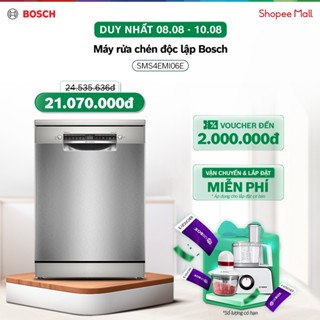 [8-10.8] Voucher Shopee đến 2TR | Máy rửa chén bát độc lập Bosch 14 bộ SMS4EMI06E - Series 4 - Hàng chính hãng