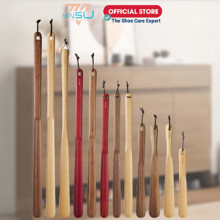  Cây Đón Gót Giày MINSU Shoehorn M2466 Dụng Cụ Hỗ Trợ Mang Xỏ Giày Bằng Gỗ Sồi Gỗ Óc Chó Cao Cấp Dành Cho Nam Nữ 