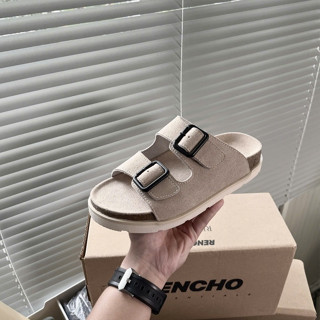  Dép RENCHO DUAL DOUBLE STRAPS màu KEM hai quai đế trấu định hình lòng bàn chân chống trơn trượt tăng chiều cao nam nữ 