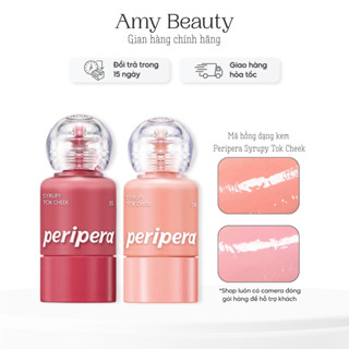   Kèm mút tán  Má hồng dạng kem Peripera Syrupy Tok Cheek 