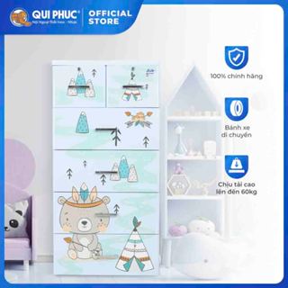 Tủ nhựa Bite 5 tầng QUI PHÚC, dễ lắp ráp, tủ đựng quần áo tiện lợi, an toàn, kích thước lớn
