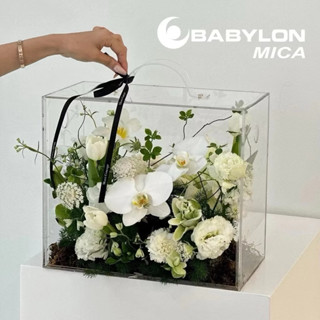  Hộp Mica Trong Suốt Giỏ Cắm Hoa & Hộp Quà Tặng Sang Trọng Vali Mica Mini Tiện Lợi 