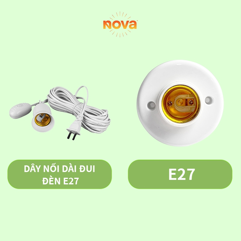Đui chuôi đèn E27 liền dây điện có công tắc và phích cắm dài 2m,Đui đèn E27