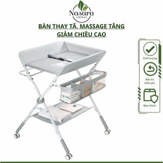 Bàn thay tã cho bé Momzizi M24 mẫu mới ,có bánh xe,khung thép chịu lực, vải Oxford kháng khuẩn có thể giặt