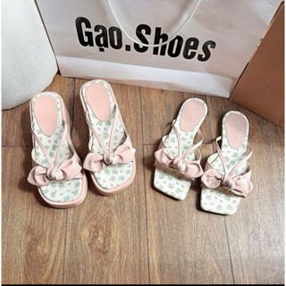 (chân day to tăng size) Dép xuồng cao gót 6cm S089 kiểu quai nơ mẫu mới siêu hack dáng