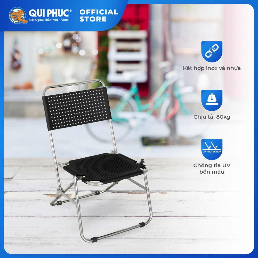 Ghế cà phê Win QUI PHÚC, lưng nhựa thấp, thoáng khí, thoải mái, gấp gọn tiện lợi, dễ sử dụng | BigBuy360 - bigbuy360.vn