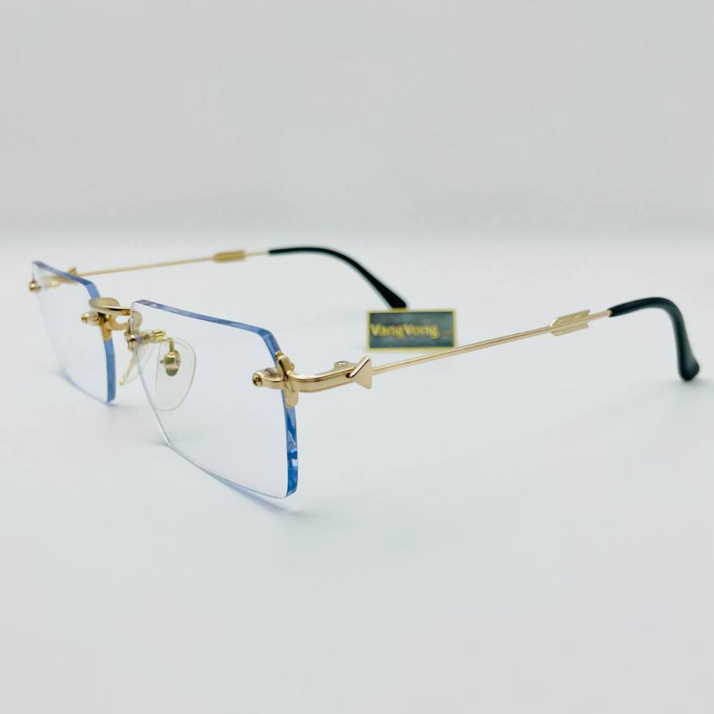Gọng Kính Agnes B Không Viền Mạ Vàng | Thiết Kế Đuôi Mũi Tên Độc Lạ | Gọng Nhẹ Chính Hãng Nhật
