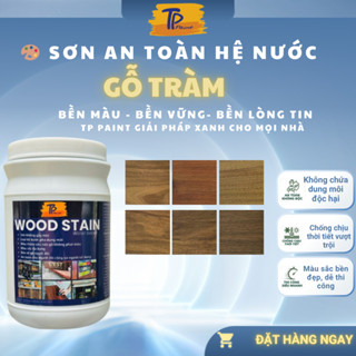  Sơn Lau Gỗ Tràm 250g TPpaint  Tạo Màu Walnut Óc Chó Mun Cherry Honey Gốc Nước Không Mùi 