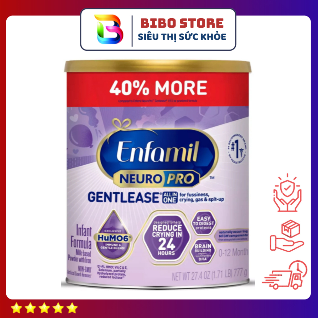 Sữa bột Enfamil Neuro Pro Gentlease dành cho bé bị nôn trớ, khóc đêm 777g