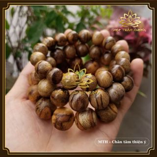 Vòng Tay Trầm Tốc Bông 12/14/16/18mm Trầm Tốc Việt Tự Nhiên - Mùi Thơm Dịu Gỗ Trầm - Mộc Trầm Hương MTH