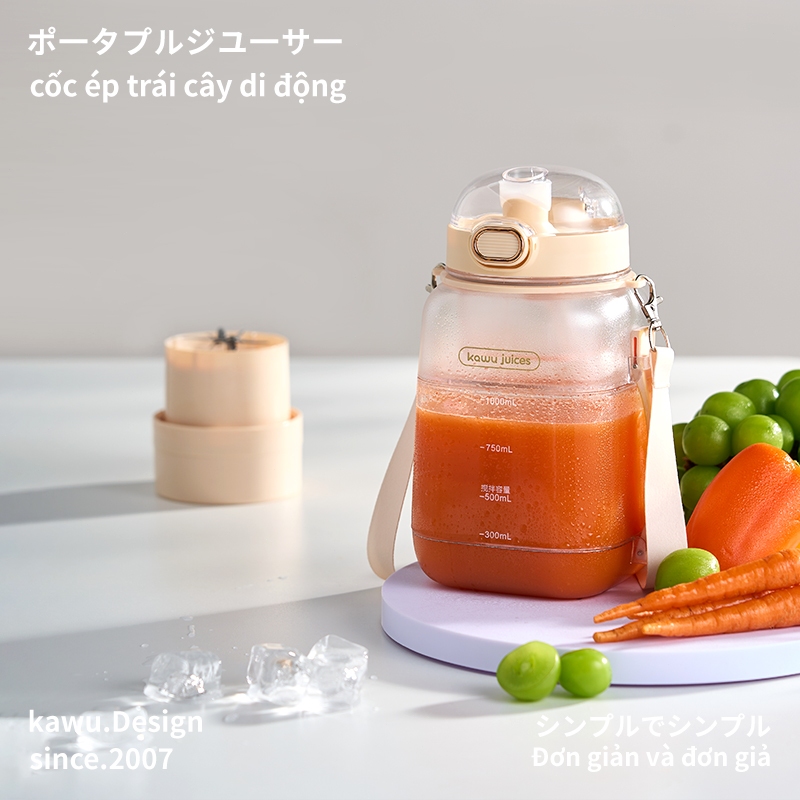 【Japan Design】Kawu máy xay sinh tố cầm tay 1L Xay được đá viên máy xay trái cây di động HAY-8302
