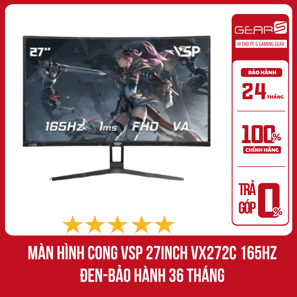 [FULL VAT] Màn Hình Cong VSP 27inch VX272C 165Hz Đen - Bảo Hành 24 tháng