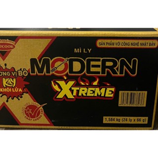 Mì ly Modern Xtreme Vị Bò Cay - thùng 24 hộp