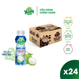  Thùng 24 Chai Nước Dừa Xim Có Thạch Chai PET 350ml 