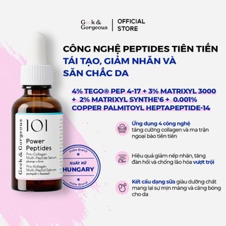  Tinh Chất Kích Thích Tăng Sinh Collagen Giảm Nếp Nhăn Phục Hồi Geek&Gorgeous Power Peptides 30ml 