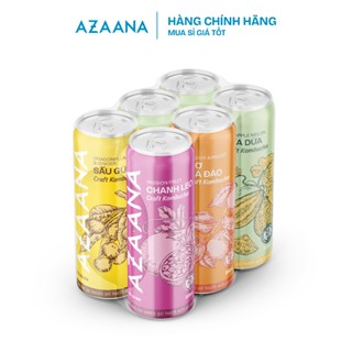 [Toàn quốc] Lốc 6 lon trà Azaana KOMBUCHA mix vị (330ml/lon) Nước Trà lên men tự nhiên