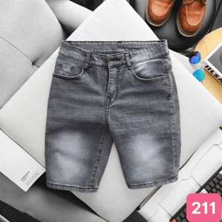 Quần short đùi jean nam màu xám không rách gối chất bò co dãn 4 chiều đẹp, quần rin nam form skinny HAVADO M7 mới